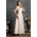 Grace Karin Neuestes elegantes Entwurfs-Champagne-Abschlussball-Kleid mit langer Hülse CL6051-2 #